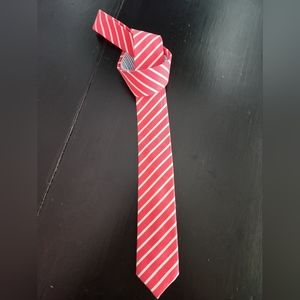 Red and White Stripe Neck Tie